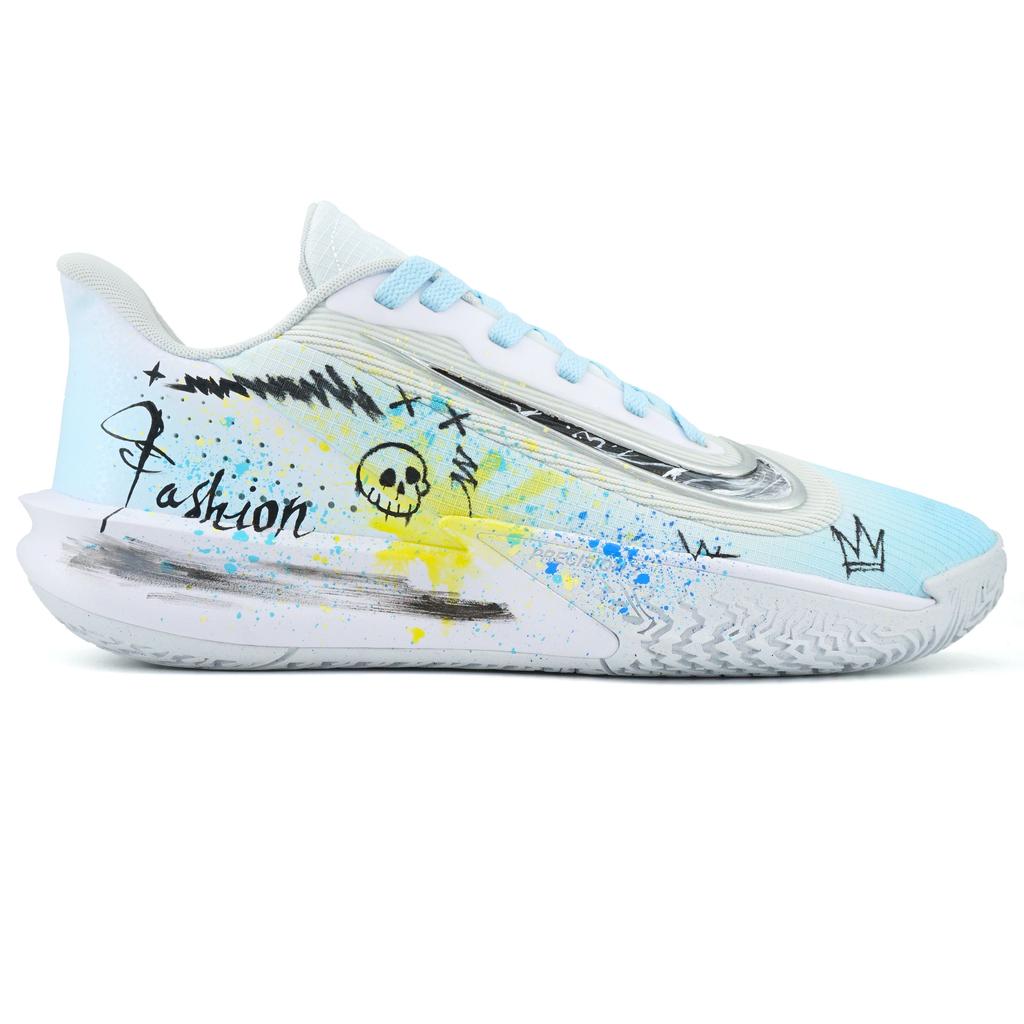 Nike Precision 7 Basketball Shoes Men's Low Top White/Black/Blue/Yellow FN4322-100(Team545-)