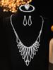European Style Diamond-Inlaid Evening Necklace & Jewelry Set for Brides