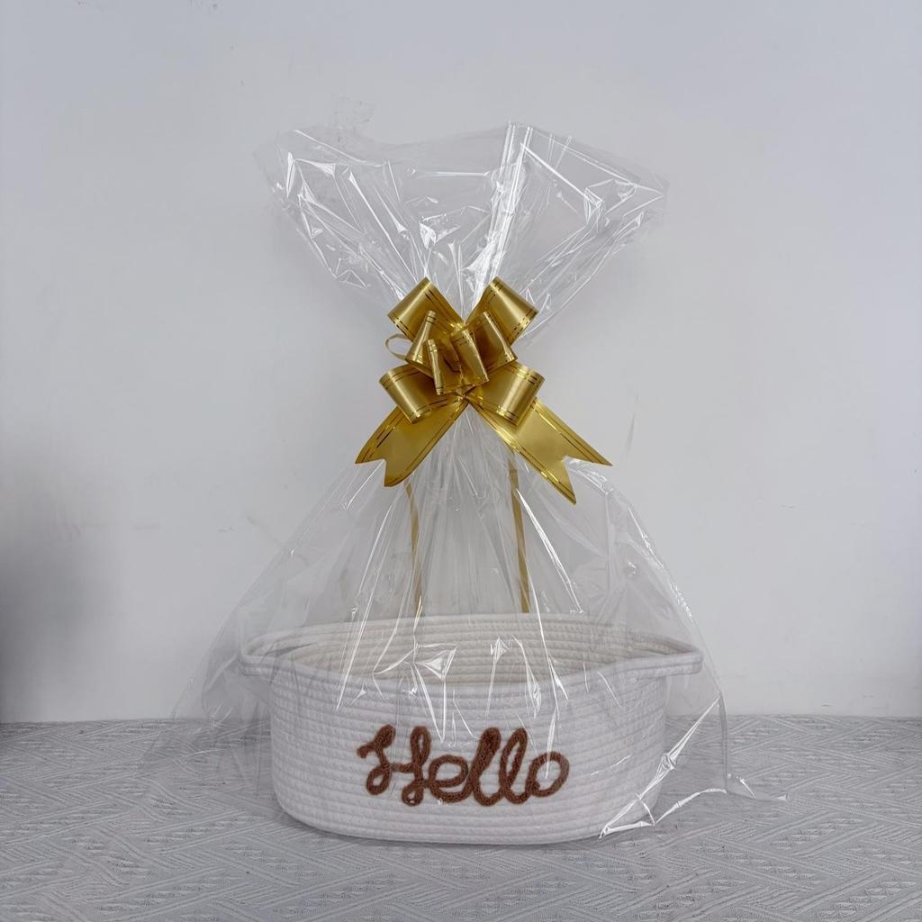 Nordic Cotton Rope Woven Oval Basket - Decorative Patchwork Desktop Snack Organizer