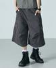 LXT Washed Cotton Wide Cargo Bermuda Pants [Charcoal]
