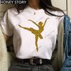 Dance Letter Print T Shirt Ballet Silhouette Monogram Print Women's T-shirt Loose Aesthetic Tops Graphic T Shirts  Pro Choice