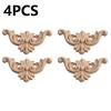 4x Wooden Carved Corner Onlay Furniture Applique Mouldings Decal DIY Home Decor