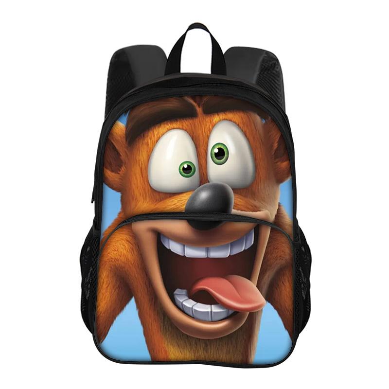 Crash Bandicoot Round Front Bag Backpack Cartoon Printed New Trendy High Quality Student's Best School Companion