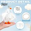 Soft Lace Goose Costume 7 Inch Mini Wedding Outfit, Tulle Bridal Dress with Crown, Crown for Ornament Veil & Pearl Bracelet, Cute Figurine Tabletop