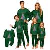 Christmas-print long-sleeve and long-pant matching family loungewear set
