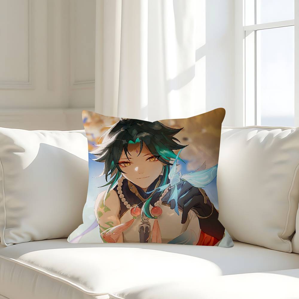 Genshin Impact Xiao Pillow Case Removable Washable Cushion Cover – All-Season Soft Linen