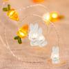 1M/2M Easter LED Bunny String Lights Carrot Rabbit Fairy Lights Home Decoration Party Supplies Happy Easter Gifts for Kids