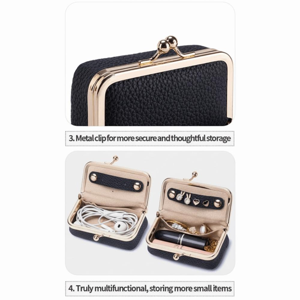 Exquisite Leather Jewelry Storage Bag Solid Color Jewelry Storage Box Cosmetic Bag Woman Girls