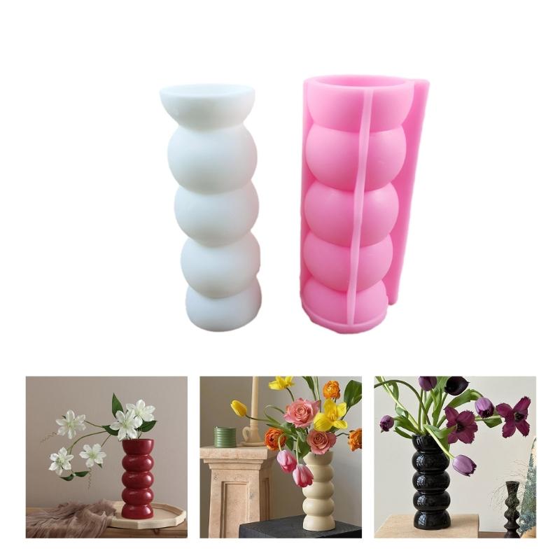 Flexible Silicone Flowerpot Mold Reusable DIY Resin Cement Molds Plaster Vases Moulds Craft Projects for Making Vase