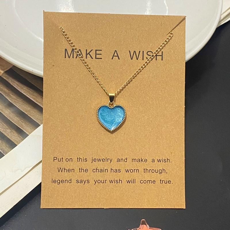 Jewelry Set for Girl Women Cute Romantic Love Heart Necklace Earrings Set Fashion Neck Jewelry