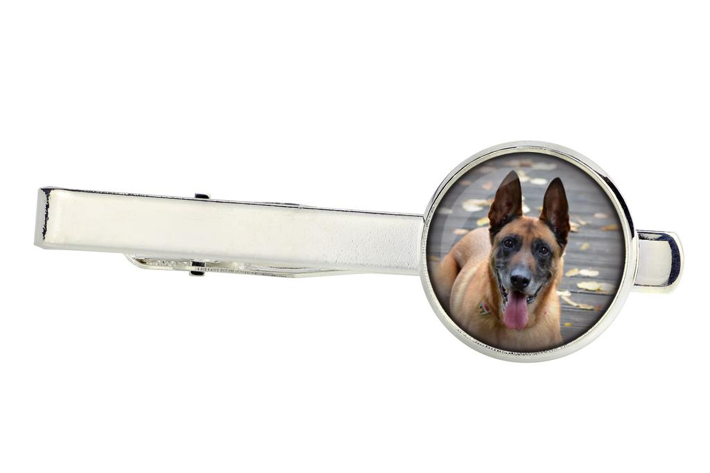 Malinois Belgian Shepherd Dog - cufflinks and tie with your photo, a suit decoration, men's jewelry from the Art-Dog brand.