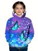 Sudadera para niña con estampado gráfico de mariposas, sudaderas con capucha de manga larga para niña, blusas de moda, tops casuales, sudadera para niña