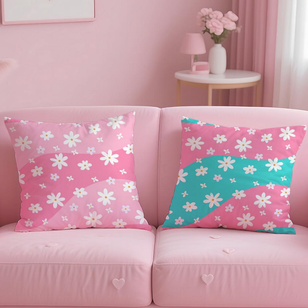 classic theme Daisies Cushion Cover Soft & Easy-Wash Pillow Case – Versatile for Couch, Bed, Travel and Office