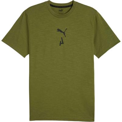Seasons Graphic Logo Round Neck Knit Short Sleeve T-Shirt Men Tops Green 525111-33