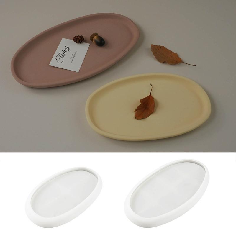 DIY Crystal Oval Trays Silicone Molds Unique Storage Dish Resin Molds Birthday Gifts Rolling Tray Mold DIY Plate Molds