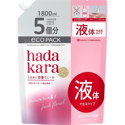 Hadakara Body Soap Liquid Type Fresh Floral Scent Refill Large Capacity 1800ml Moisturizing
