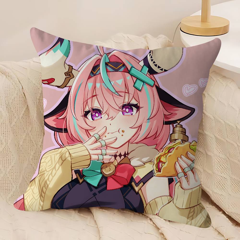 Genshin V-Varesa Pillowcase Toon Gift Cushion Cover Bedroom Home Sofa Chair Seat Decor Pillow Case