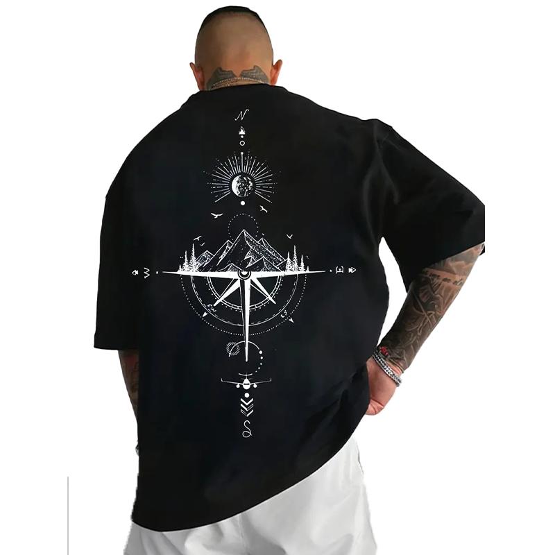 Nové letní pánské módní tričko Osobnost Horské pásmo Potisk Pánské tričko Top