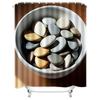 Elegant Neutral Pebble Waterproof Shower Curtain - Modern Stone Design for Bathroom Decor, Perfect for a Sophisticated Look