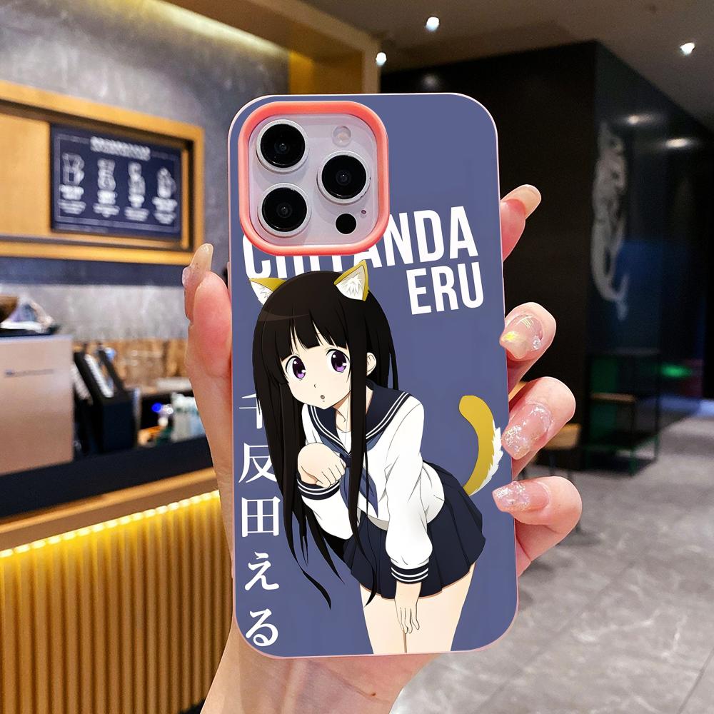 Hyouka Chitanda Jelly Double Layer Pink Mobile Phone Case for iPhone 17 16 15 14 13 12 11 Air Pro Max Plus Protective