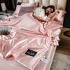 Trapunta trapuntata in seta di emulazione di lusso in raso rosa per adulti bambino trapunte primavera estate trapunta morbida e fresca di alta qualità