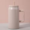 Large Capacity Travel Cup with Handle & Straw, Leak-Proof, Portable, Fits Car Cup Holder, Ice Cooler Function