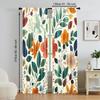 2 Pcs   Versatile Polyester Transparent Curtains for Home Decoration Boho Retro Leaf for Use In Bedrooms and Living Rooms