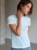 Kelidu Soft Line Knit Slim Tee_Blue