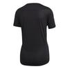 adidas Striped Design Sports Comfortable Round Neck Short Sleeve T-Shirt Women Tops Black GC6627