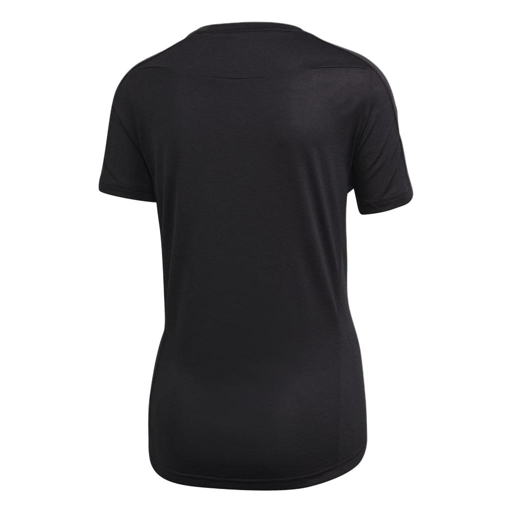 adidas Striped Design Sports Comfortable Round Neck Short Sleeve T-Shirt Women Tops Black GC6627