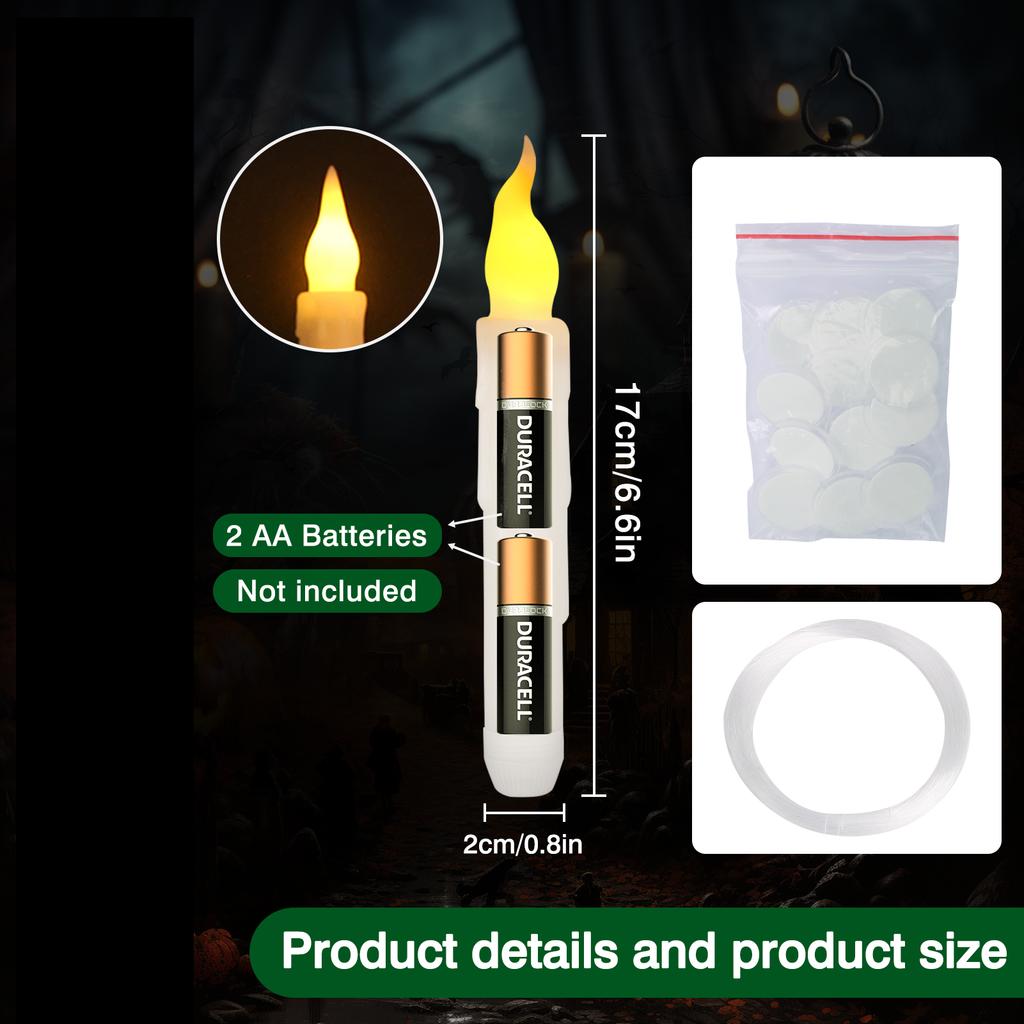 Floating Candles with Wand Magic Hanging Candles Flameless Flickering LED Taper Candle with Wand Remote Battery Window Candles