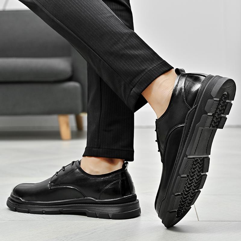 Low-top leather fashion trend all match casual leather shoes men's business shoes