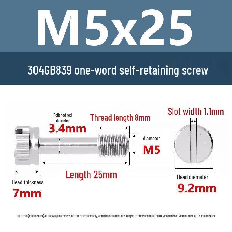 Yigu 304 Anti-Loosening Knurled Head Captive Screw with Anti-Slip Design