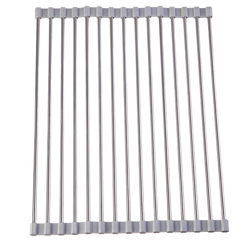 Foldable Stainless Steel Sink Dish Rack and Drainer for Kitchen