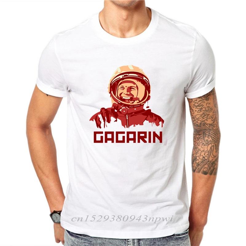 Hipster Yuri Gagarin CCCP Russian USSR Soviet Union Man Moscow Russia Printed t shirt men white short sleeve casual tshirt tops S