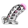 FRRK 304 Stainless Steel Chastity Cage with Catheter Penis Lock Cock Cage Fetish Sex Toys Metal Chastity Device for Men