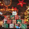 24pcs Christmas Advent Calendar Candy Box Santa Countdown Paper Gift Box 1-24 Number Christmas Gift Packaging Box Decor