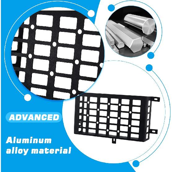 MAIKER 2 Pieces Universal Metal Car Storage Box Small Cargo Pocket Molle Panel Frame Storage System for Car Truck RV Boat Home Storage, Black