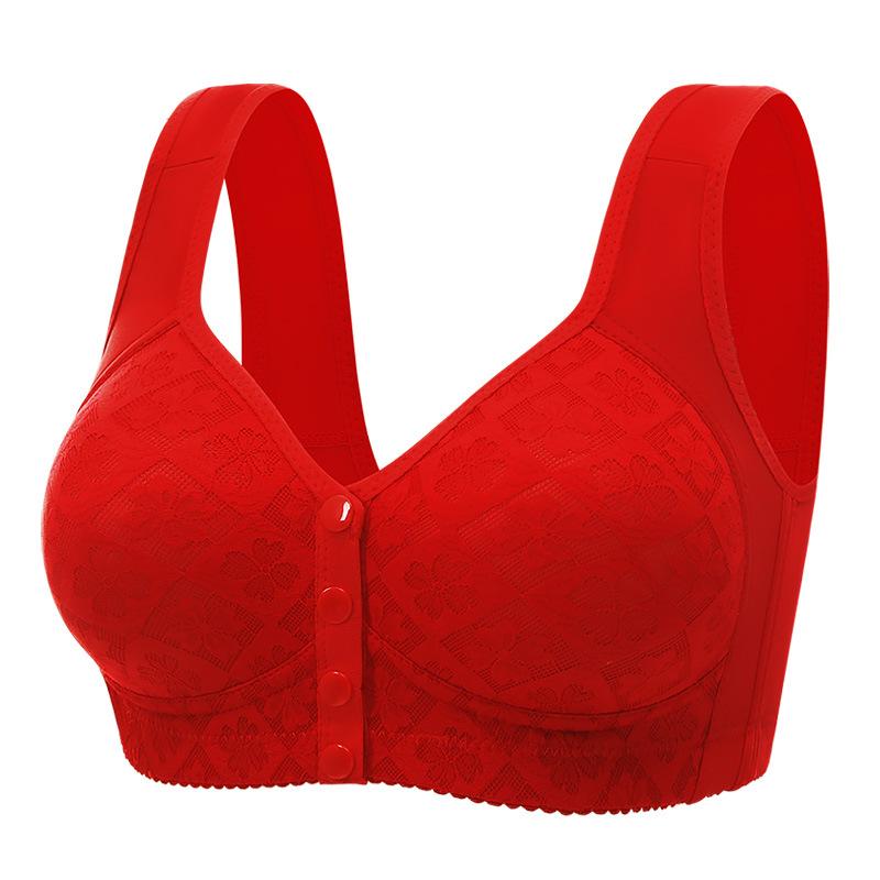 Plus Size Bra Women Front Closure Fixed Cup Thin Wireless Push Up Tank Top Bra Comfortable Supportive Full Coverage Everyday Underwear