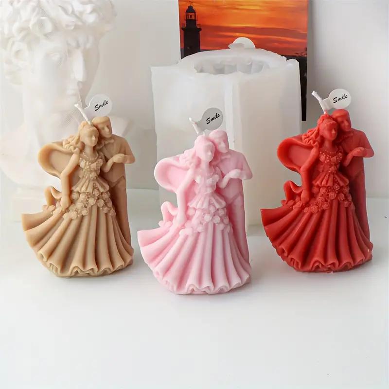 1PC Silicone Newlyweds Wedding Couple Candle Mold Bride Groom Love Theme Irregular gift Aroma Statue Mould Newlyweds Tool