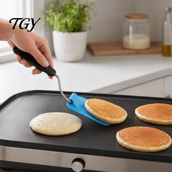 Barbecue Spatula Tool Fried Eggs Spatula, Adjustable Angles Design, Non-Stick Flexible Turner Meal Serving Heat Resistant Silicone Cooking Tool,