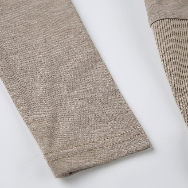 Podzimní a zimní dámské základní divoké tričko s dlouhým rukávem a výstřihem do V, slim, tenké