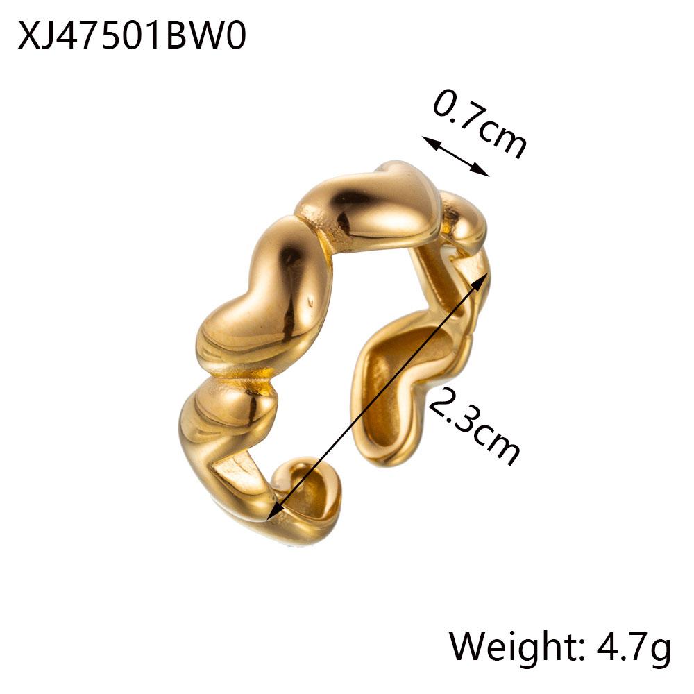 CARLIDANA Hot Sale Trendy 18K Gold Plated Bow Heart Twist Geometric Finger Rings Stainless Steel Not Fade Waterproof Women