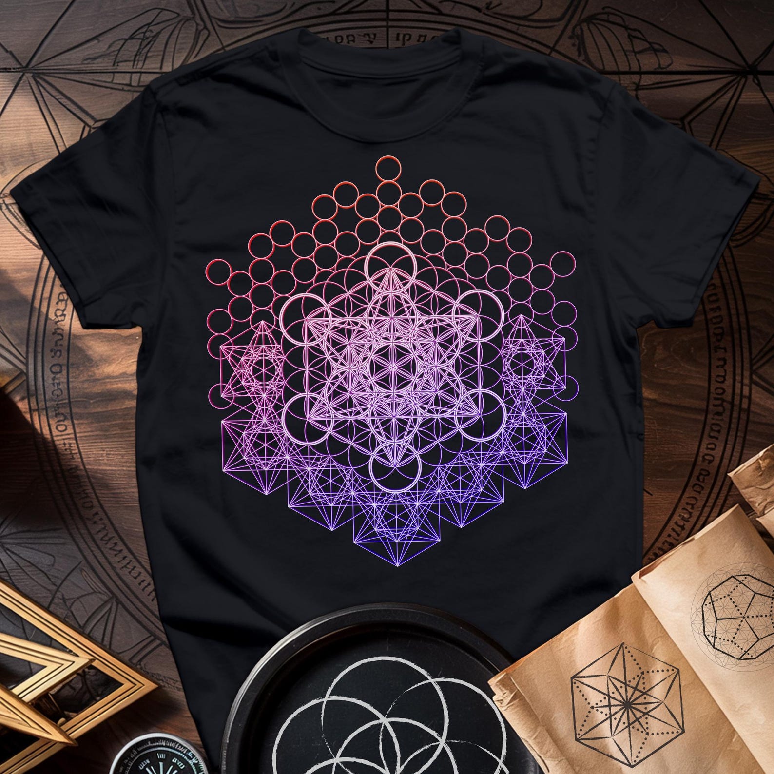 Metatron s Cube T-Shirt | Sacred Geometry Spiritual Tee S