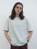 ENZO BLUES Striped Oversized T-Shirt (Beige)
