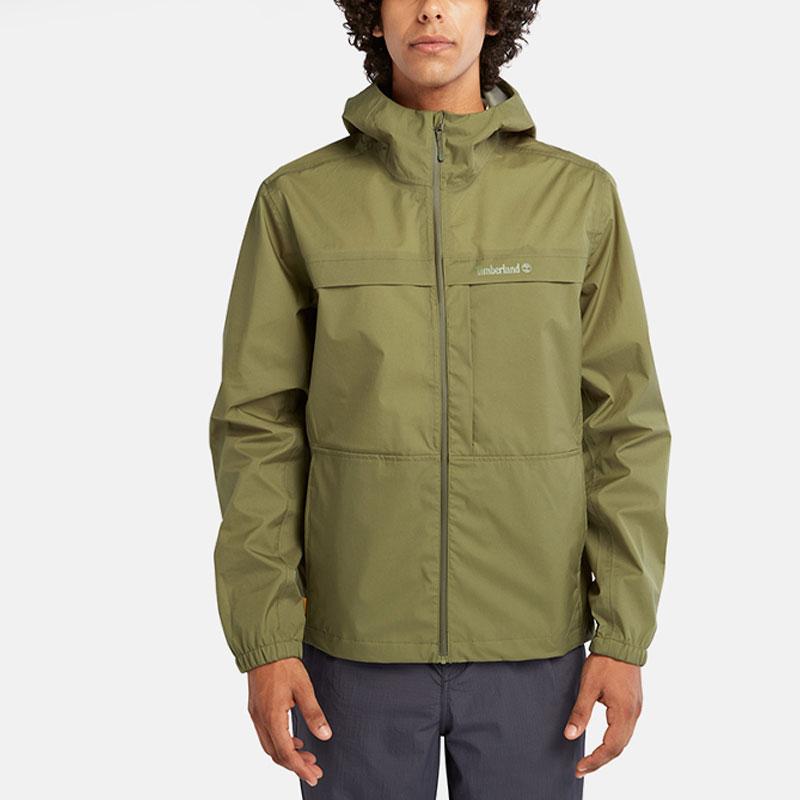 Timberland Solid Color Outdoor Waterproof Packable Hooded Jacket Men Jackets Avocado-Green A6R9S-V46