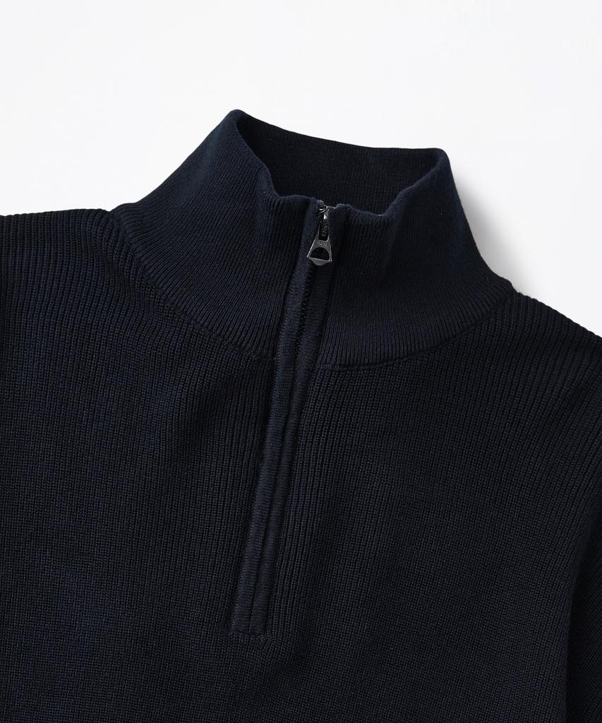 OUTSTANDING Half Zip-Up Knit Sweater_Navy