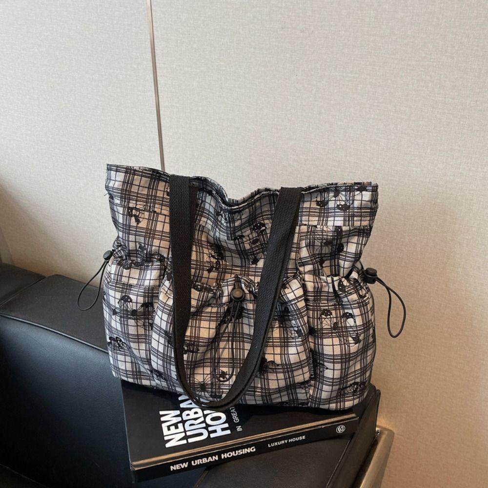 Sweet Harajuku Aesthetic Handbag Korean Style Drawstring Shoulder Bag Floral Tote Bag  Girls/Female