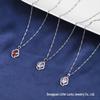 Jade Angel S925 Sterling Silver Lux Pendant Necklace with Red, Pink, Purple Zircon for Women