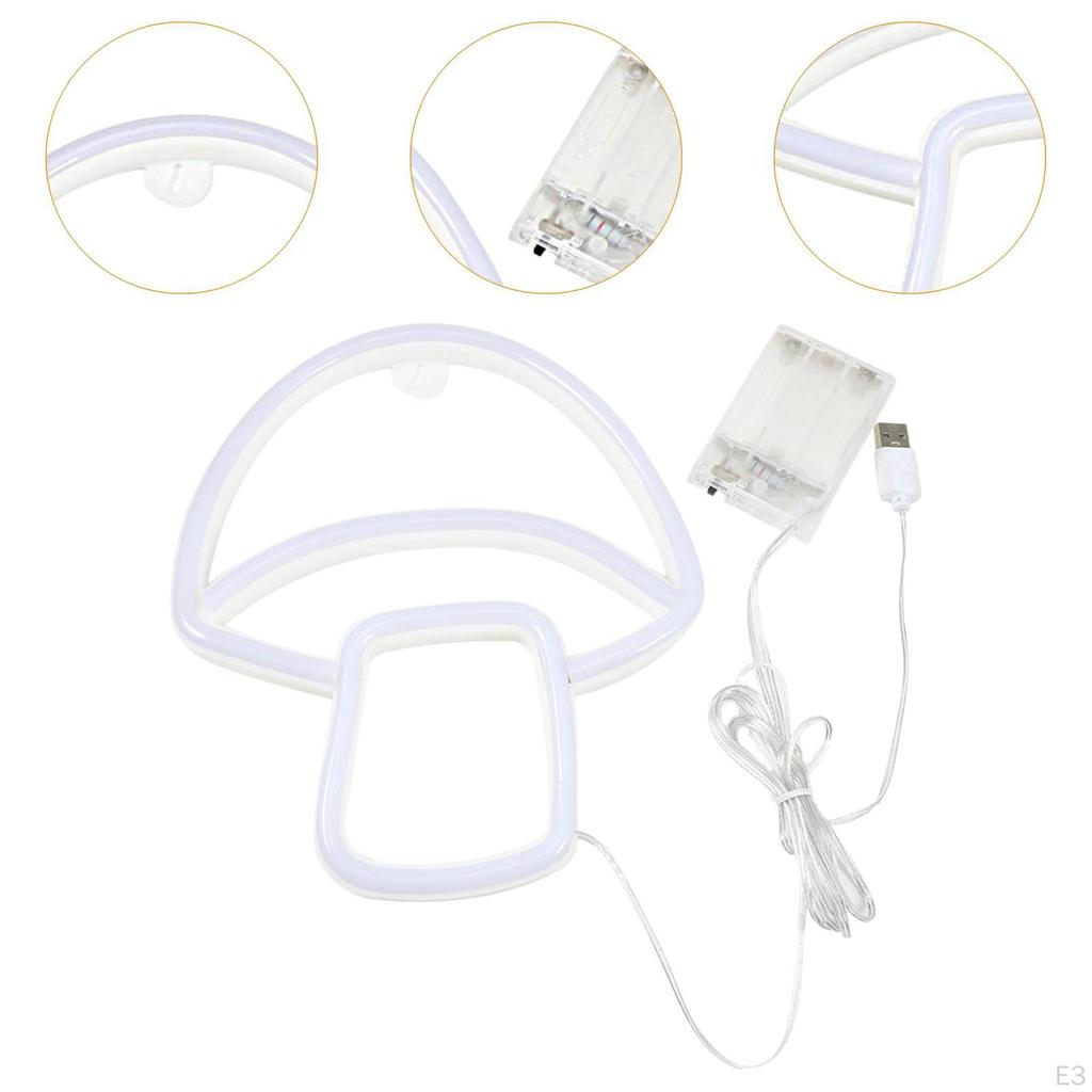 LED Mushroom Neon Sign Cute Night Light Wall Art for Bar Game Room Backdrop